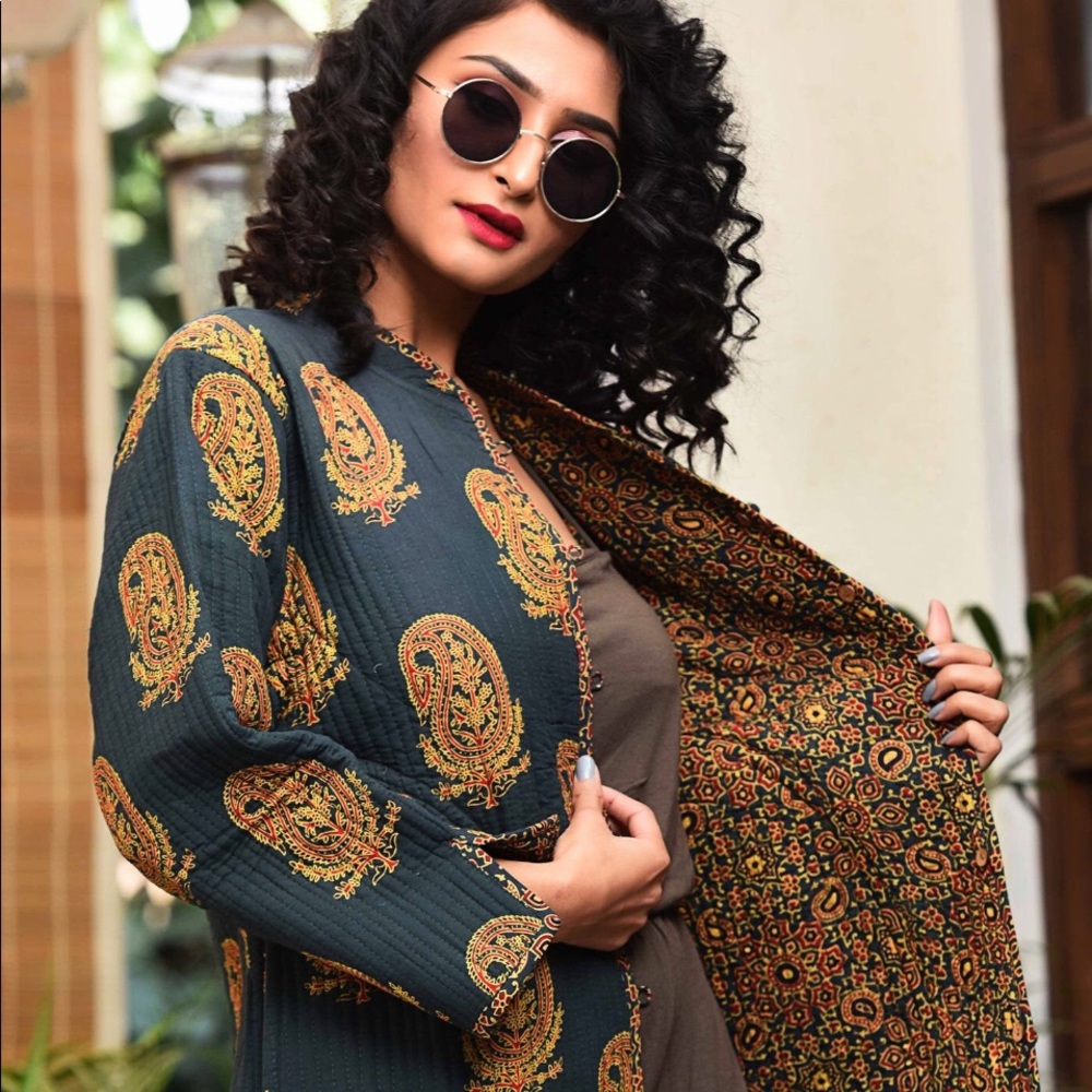 Handmade “Reversible” Quilted Kantha Long coat